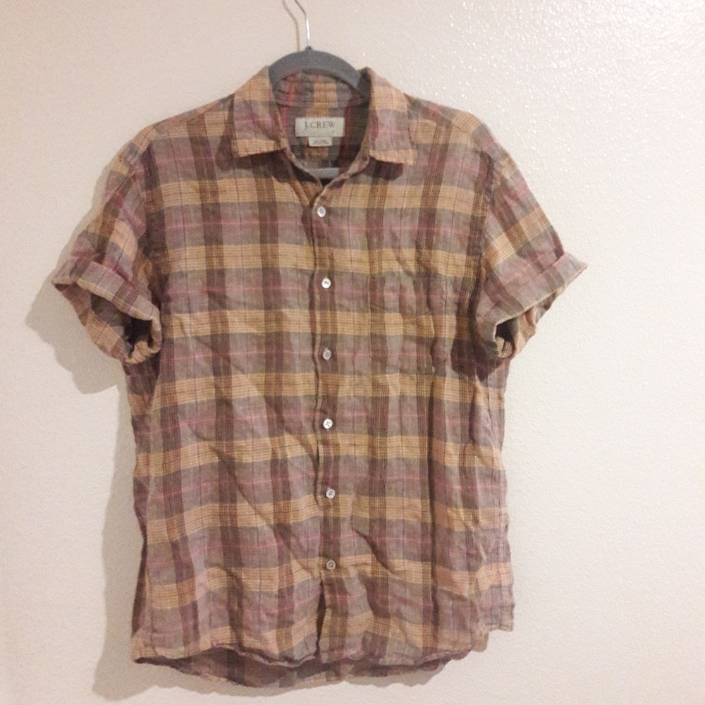 Plaid Short Sleeve Button Up